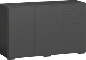 HOMCOM tálalószekrény — 2 kihúzható fiók és 3 ajtó, állítható polc, E1 forgácslap, 117 x 36 x 74 cm | Aosom