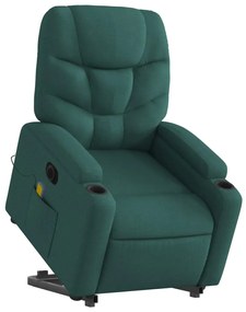 vidaXL sötétzöld szövet dönthető elektromos álló masszázsfotel