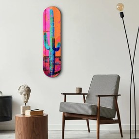 Cactus edzett üvegkép, 20 x 80 cm