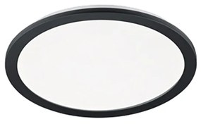 Kerek mennyezeti lámpa fekete 40 cm LED-del, 3 fokozatú fényerőszabályzóval IP44 - Lope