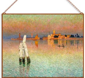 Emile Claus-Vue sur Murano lueur du couchant üvegkép, falikép