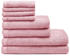 Rózsaszín gyorsan száradó-frottír pamut törölköző és fürdőlepedő készlet 8 db-os Quick Dry – Catherine Lansfield