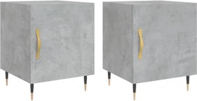 vidaXL 2 db betonszürke szerelt fa éjjeliszekrény 40 x 40 x 50 cm