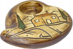 Kerámia gyertyatartó Ø-13 cm-es faragott toszkán táj