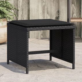vidaXL 4 db fekete polyrattan kerti szék párnákkal 40 x 40 x 35 cm