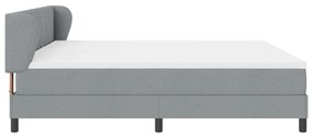 Boxspring Ágy Matrac nélkül Világosszürke 200x200 cm Szövet