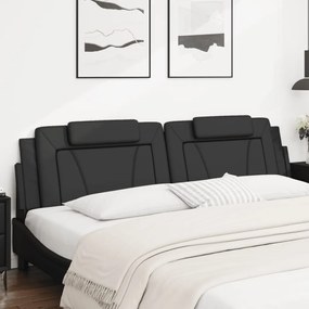 fekete műbőr fejtámla párna 200 cm