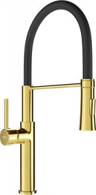 Mexen DINA - Magas csap / mosogató, fekete / arany, 672701-57