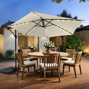 AVENBERG SUNNY LED 300 Nagy állítható napernyő, átmérő 3M, bézs