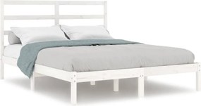 vidaXL Small Double fehér tömör fa ágykeret 120 x 190 cm