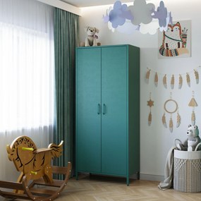 Gardróbszekrény FLAVIO, 800 x 1850 x 450 mm, Modern: tengerszínű