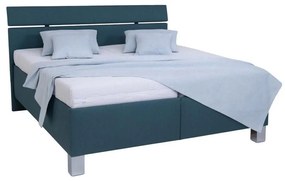 ALIS kárpitozott ágy 180x200 cm, matraccal és ágyneműtartóval, petrolkék