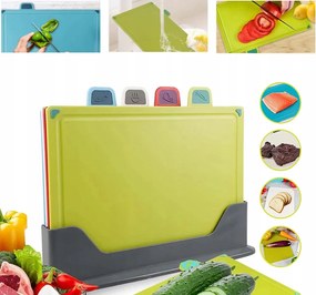 Konyhai vágódeszka Szett 4 db-os Vágódeszka Konyhai színes