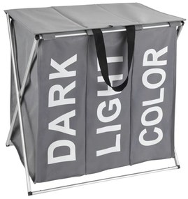 Trio 3 rekeszes szürke szennyestartó, 118 l - Wenko