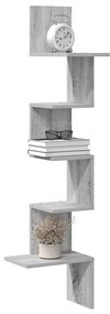 szürke sonoma szerelt fa fali sarokpolc 32x32x127,5 cm