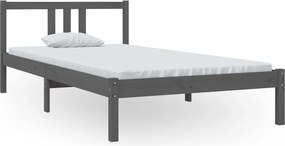 vidaXL szürke tömör fenyőfa ágykeret 100 x 200 cm