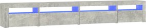 vidaXL betonszürke TV-szekrény LED lámpákkal 270x35x40 cm