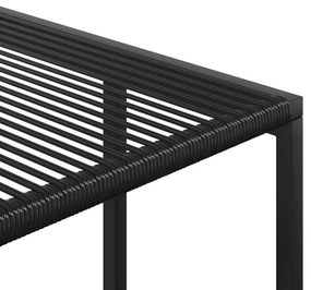 15 részes fekete polyrattan kerti étkezőgarnitúra