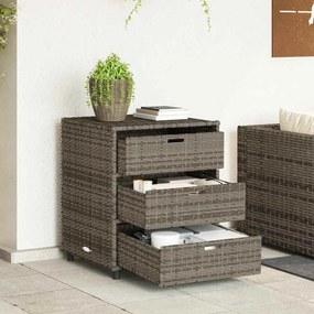 vidaXL szürke polyrattan kerti tárolószekrény 55 x 59 x 69 cm