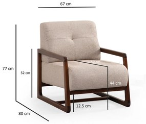 Fotel Atonetta (bézs + dió). 1106476