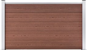 vidaXL barna WPC kerti kerítés 180 x 105 cm