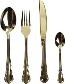 Aranyszínű rozsdamentes evőeszköz készlet 16 db-os Posate Imperial - Brandani