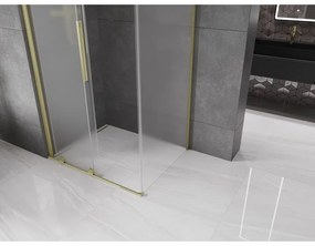 Mexen Velar, tolóajtós zuhanykabin 120 x 70 cm, 8 mm-es matt üveg, arany matt, 871-120-070-31-55
