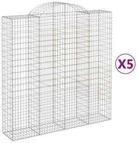 5 db íves horganyzott vas gabion kosár 200x50x200/220 cm