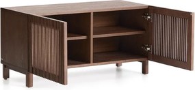 Sötétbarna cipőtartó kőrisfa dekorral 98x50x43 cm Beyla – Kave Home