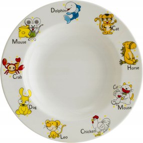 12 Db-os Konyhai Tányér Szett Mélytányér 23CM 0,3 L Porcelán Bonna Kids