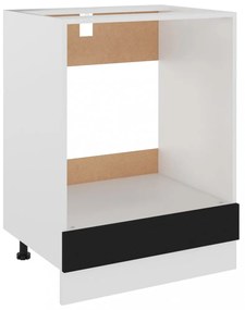 fekete szerelt fa sütőszekrény 60 x 46 x 81,5 cm