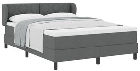 Boxspring Ágy Matrac Tartozékkal Sötétszürke 140x200 cm Szövet