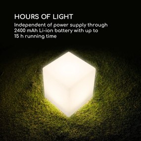 Shinecube XL, világító kocka, 40 x 40 x 40 cm, 16 LED szín, 4 világítási mód, fehér