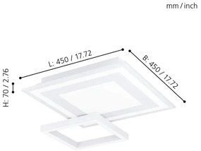 Eglo 99311 - SAVATAEILA-C LED RGB dimmelhető mennyezeti lámpa, 20W, 230V