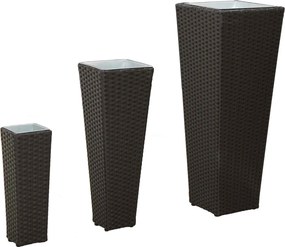 vidaXL Kültéri Készlet 3 pcs Fekete Fém