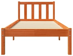 viaszbarna tömör fenyőfa ágy matrac nélkül 100 x 200 cm