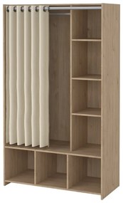 Fehér-bézs ruhásszekrény tölgyfa dekorral 105x180 cm Kit – Tvilum