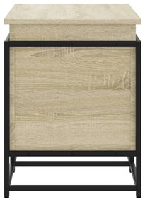 sonoma tölgy szerelt fa tárolóláda fedéllel 100x40x51,5 cm