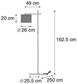 Ipari állólámpa fekete - Drum Mesh