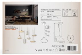 Ledvance - Csillár zsinóron DECOR PLASTER 1xE27/25W/230V átm. 22 cm vakolat fehér