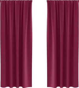 vidaXL Fekete Függöny Gyűrűkkel 2 pcs Bordó 225 x 140 cm Poliészter