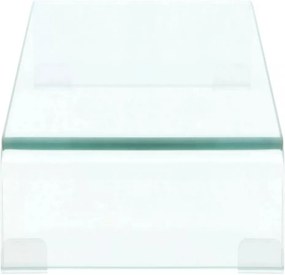 Átlátszó üveg TV/monitor állvány 60x25x11 cm
