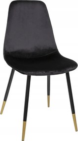 Kárpitozott Szék Étkező Nappali Velúr Modern Fekete Velvet