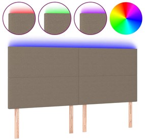 tópszínű szövet LED-es fejtámla 180x5x118/128 cm