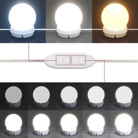 szürke sonoma színű fésülködőasztal LED-del 100 x 40 x 120 cm