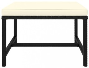 vidaXL 10 részes fekete polyrattan kerti bútorszett párnákkal