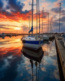 Poszter 40x50cm Naplemente Marina-ban