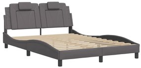 szürke műbőr ágykeret Viana matrac nélkül 140 x 200 cm