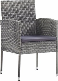 7 részes szürke polyrattan kültéri étkezőgarnitúra párnákkal