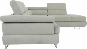 Ülőgarnitúra, világosszürke, szövet, jobbos, BUTON P